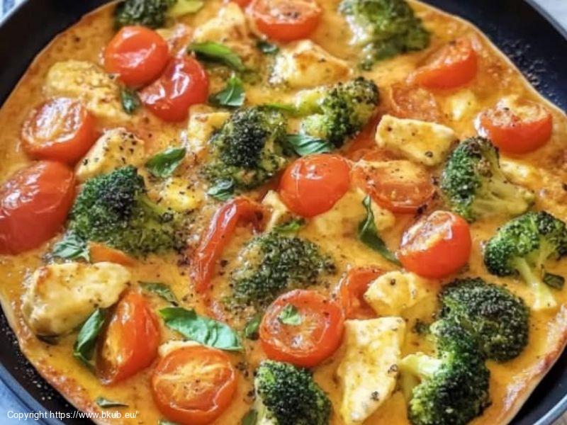 Brokkoli-Hähnchen mit Tomaten